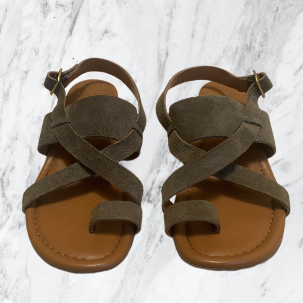 Sarto Gia Suede Sandal in Olive